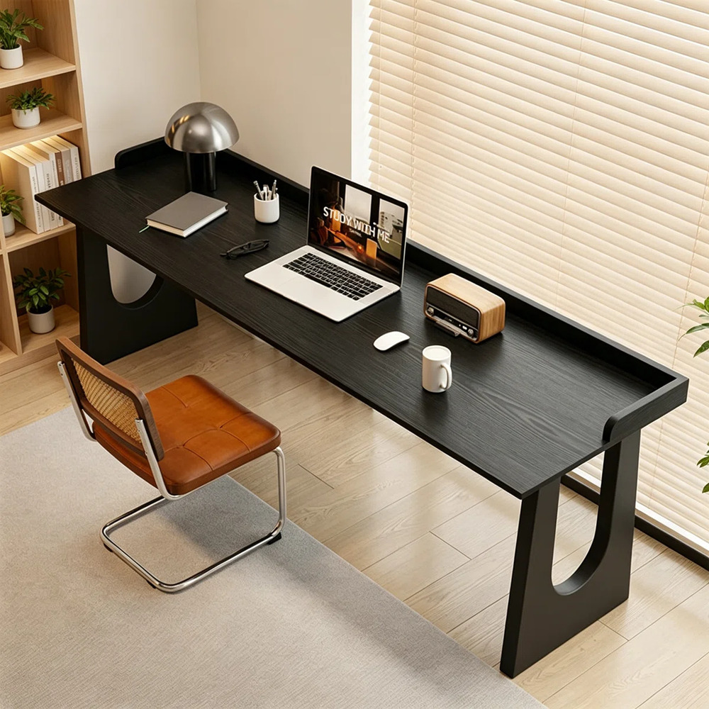 ESCRITORIO DE DISEÑO MODERNO MONIQUE 220 CM NEGRO RYR MUEBLES - 5