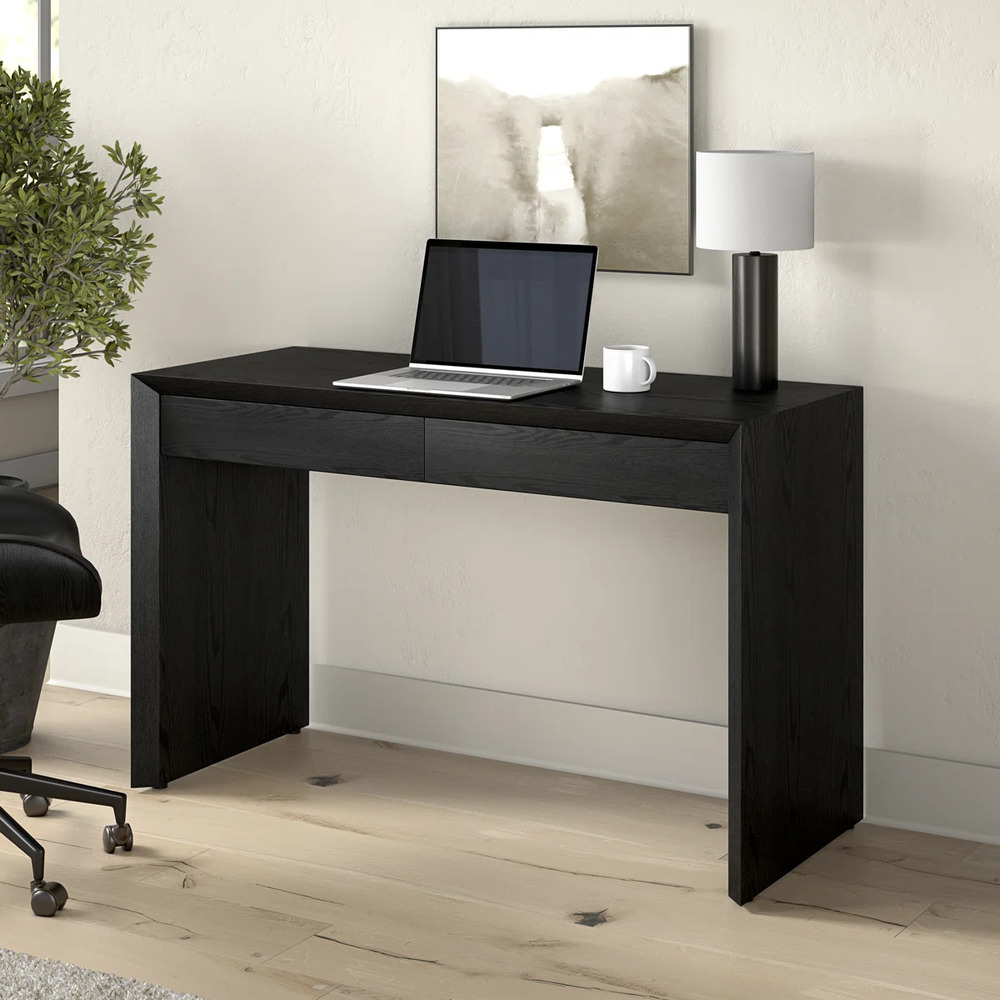 ESCRITORIO MODERNO GABRIELA 2 CAJONES NEGRO RYR MUEBLES - 1