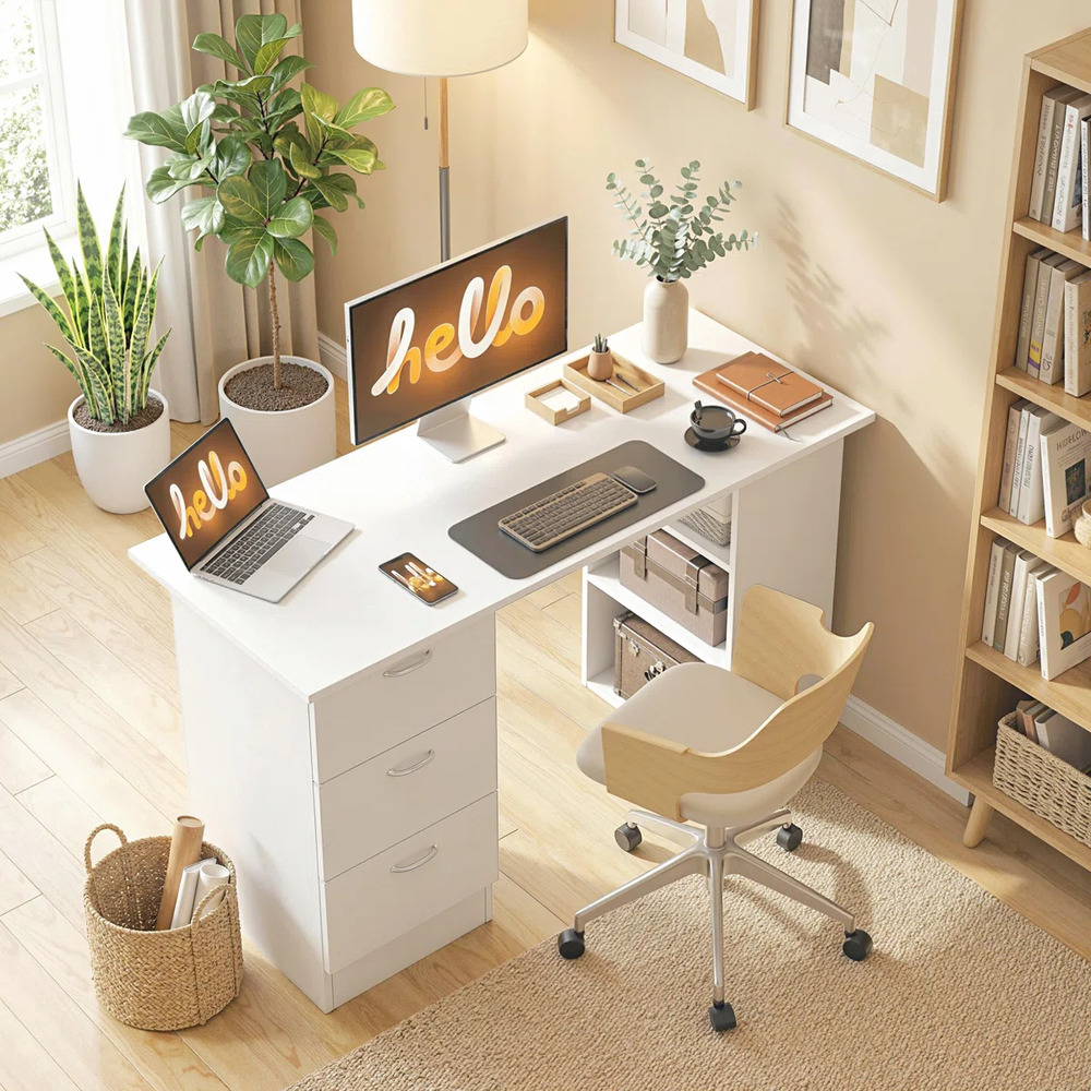 ESCRITORIO ORGANIZADOR MAPPI 3 CAJONES BLANCO RYR MUEBLES - 1