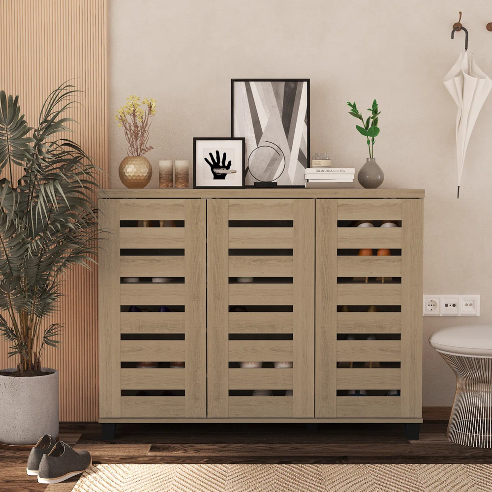 ZAPATERA MODERNA DELIA 3 PUERTAS ROVERE RYR MUEBLES - 1