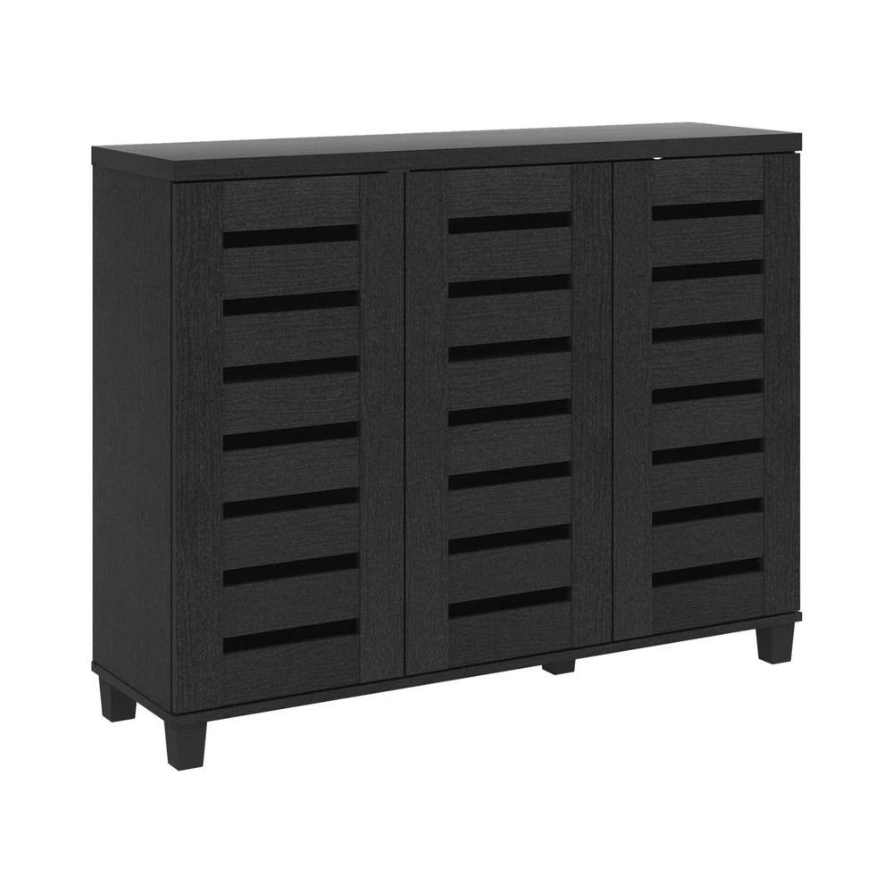 ZAPATERA MODERNA DELIA 3 PUERTAS NEGRO RYR MUEBLES - 3