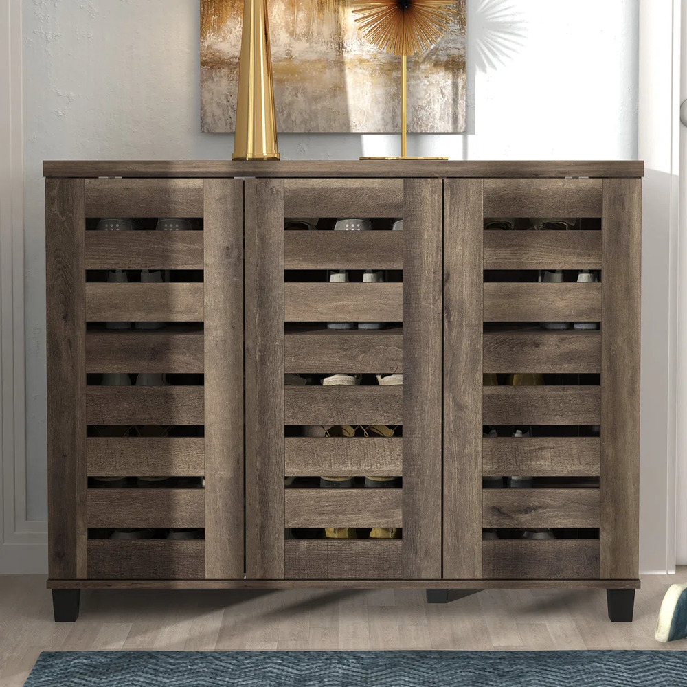 ZAPATERA MODERNA DELIA 3 PUERTAS MARRÓN RYR MUEBLES - 1