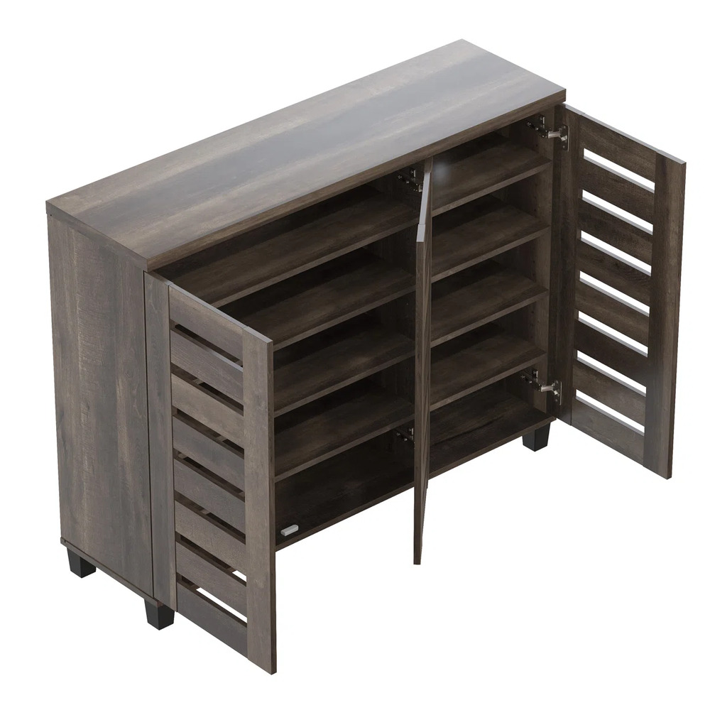 ZAPATERA MODERNA DELIA 3 PUERTAS MARRÓN RYR MUEBLES - 3