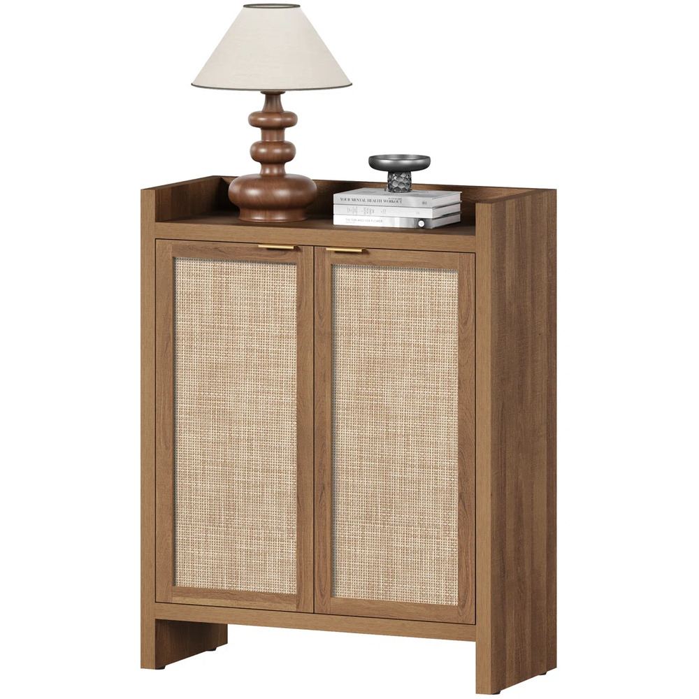 ZAPATERA NÓRDICA OFELIA MARRÓN 2 PUERTAS CON RATÁN RYR MUEBLES - 3