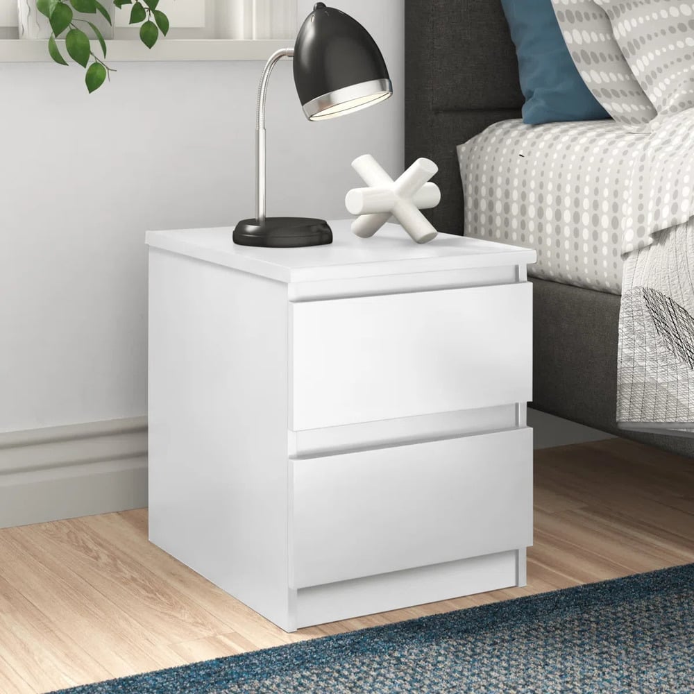 MESA DE NOCHE MODERNO KREE BLANCO RYR MUEBLES - 1