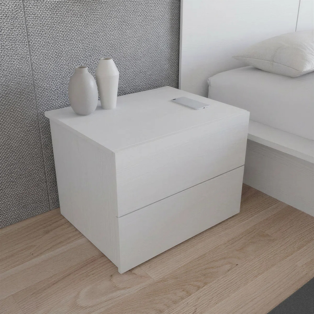 MESA DE NOCHE MODERNO ADAM BLANCO RYR MUEBLES - 1