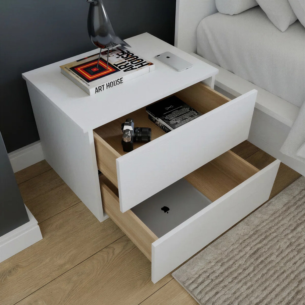 MESA DE NOCHE MODERNO ADAM BLANCO RYR MUEBLES - 2