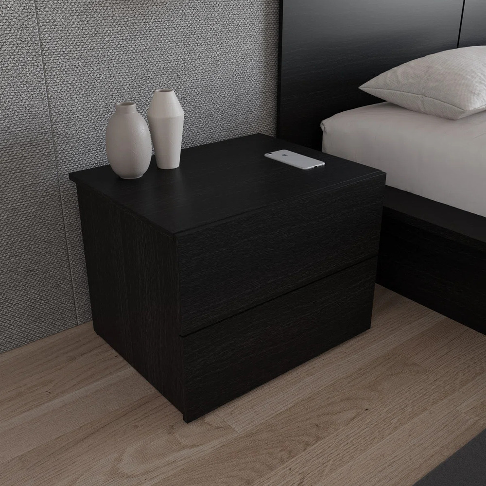 MESA DE NOCHE MODERNO ADAM NEGRO RYR MUEBLES - 2