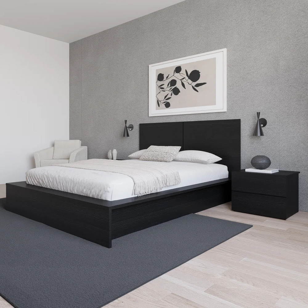 MESA DE NOCHE MODERNO ADAM NEGRO RYR MUEBLES - 4