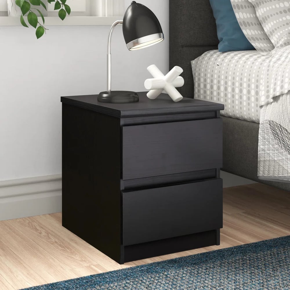 MESA DE NOCHE MODERNO KREE NEGRO RYR MUEBLES - 1