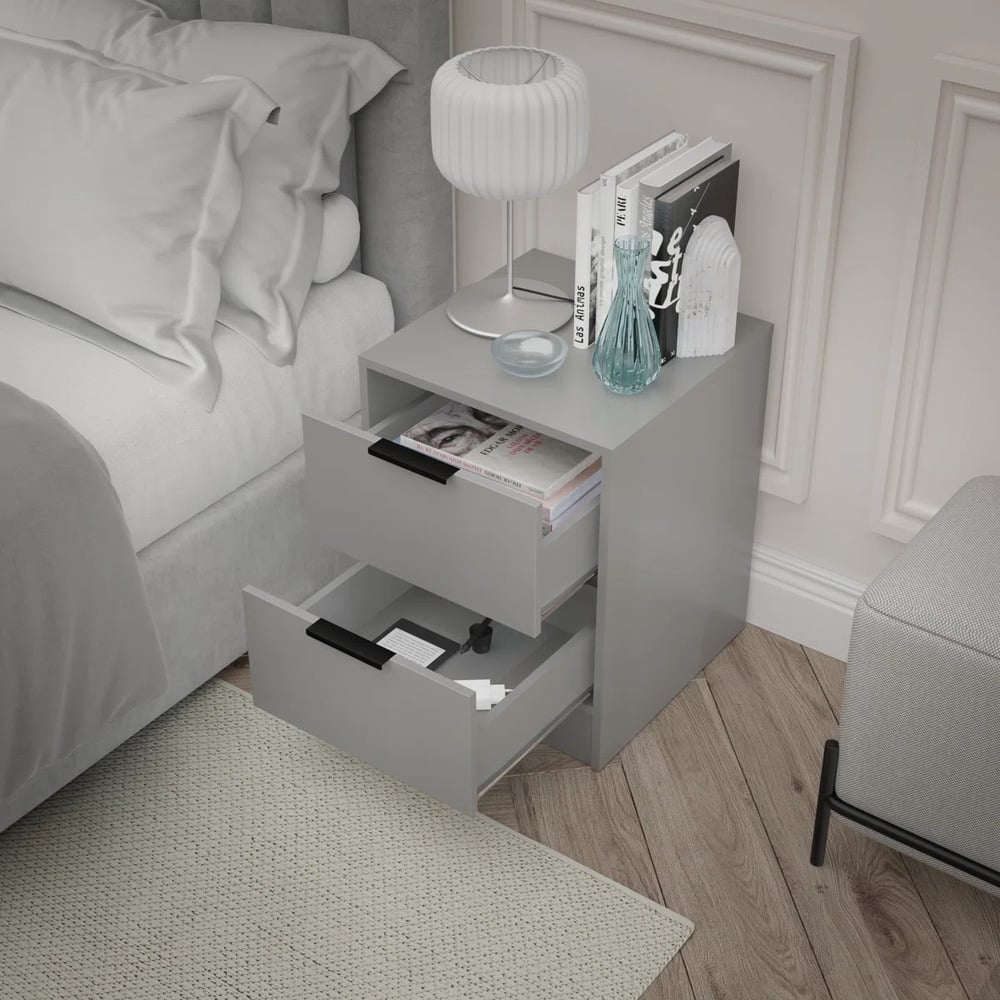 MESA DE NOCHE MODERNO HARRIET PLOMO RYR MUEBLES - 2