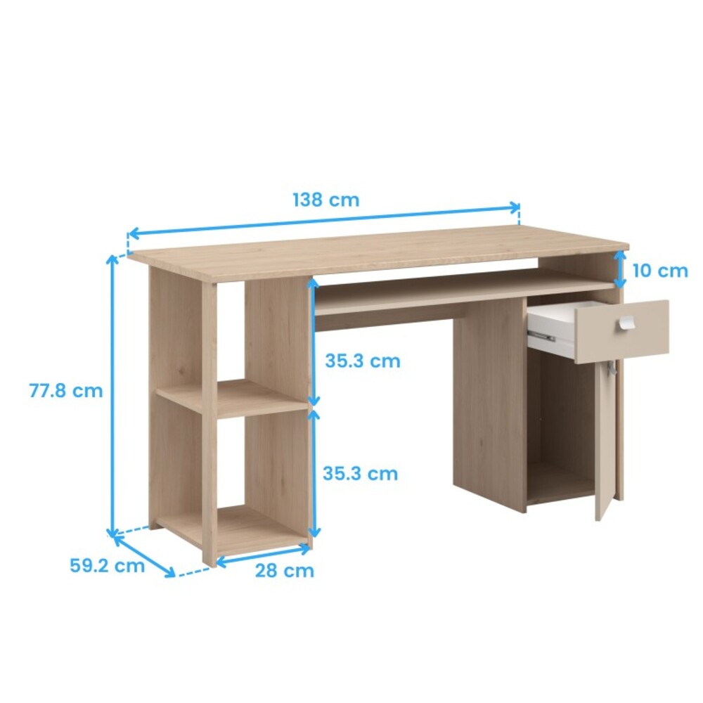 ESCRITORIO MODERNO ISA 138 CM DUNA Y CAPRI RYR MUEBLES - 4
