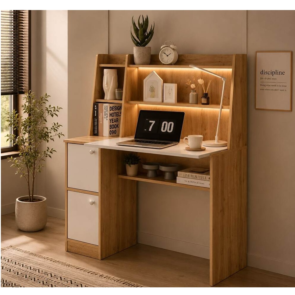 ESCRITORIO MODERNO BRANDON CON LUCES LED RYR MUEBLES - 1