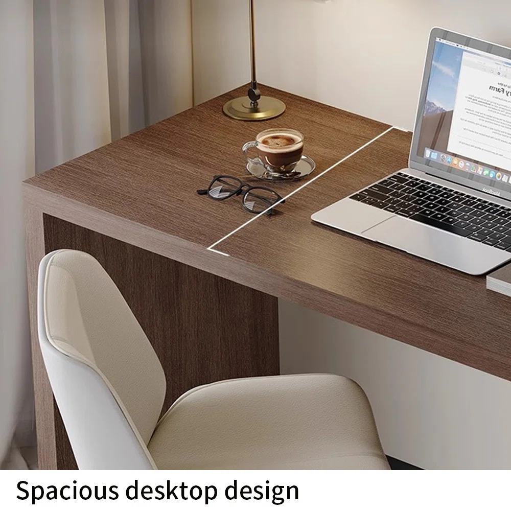 ESCRITORIO MODERNO MEDINA 3 CAJONES MARRÓN Y TAUPE RYR MUEBLES - 3