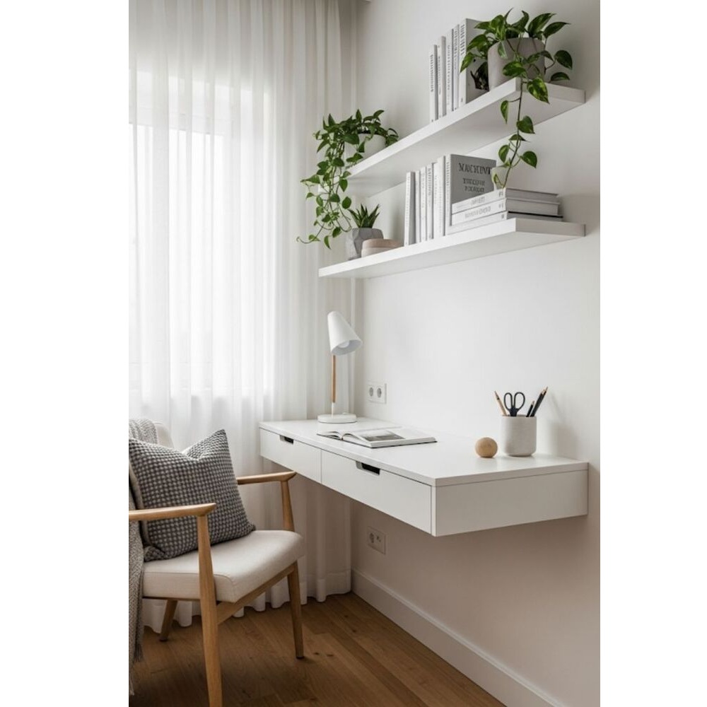 ESCRITORIO FLOTANTE KILLA 2 CAJONES BLANCO RYR MUEBLES - 1