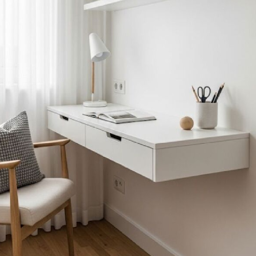 ESCRITORIO FLOTANTE KILLA 2 CAJONES BLANCO RYR MUEBLES - 3