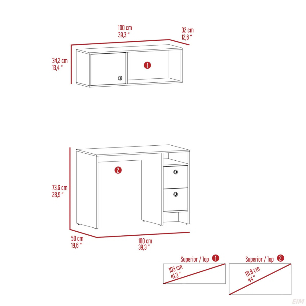 ESCRITORIO MODERNO FABIAN DUNA/GRIS RYR MUEBLES - 4
