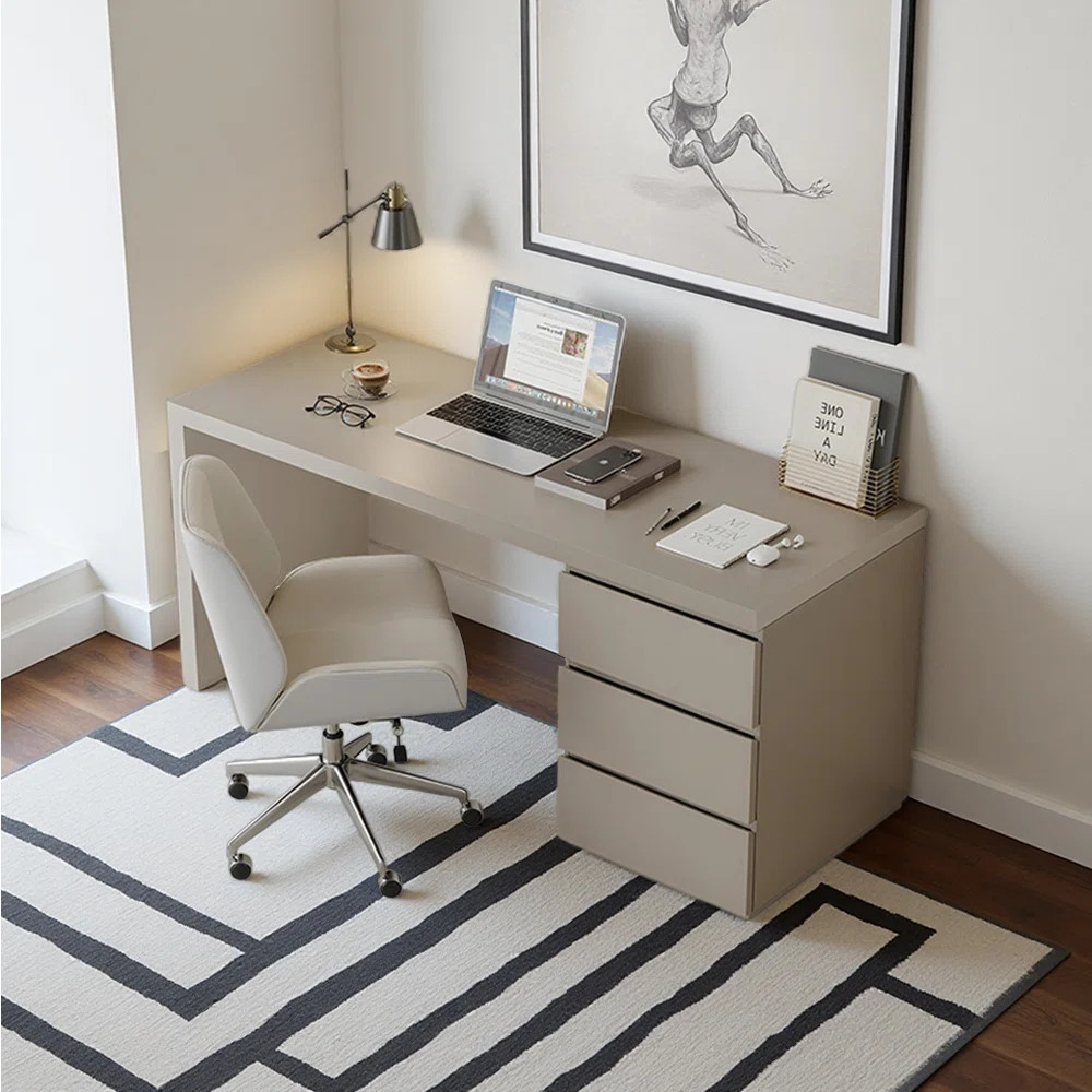 ESCRITORIO MODERNO MEDINA 3 CAJONES TAUPE RYR MUEBLES - 1