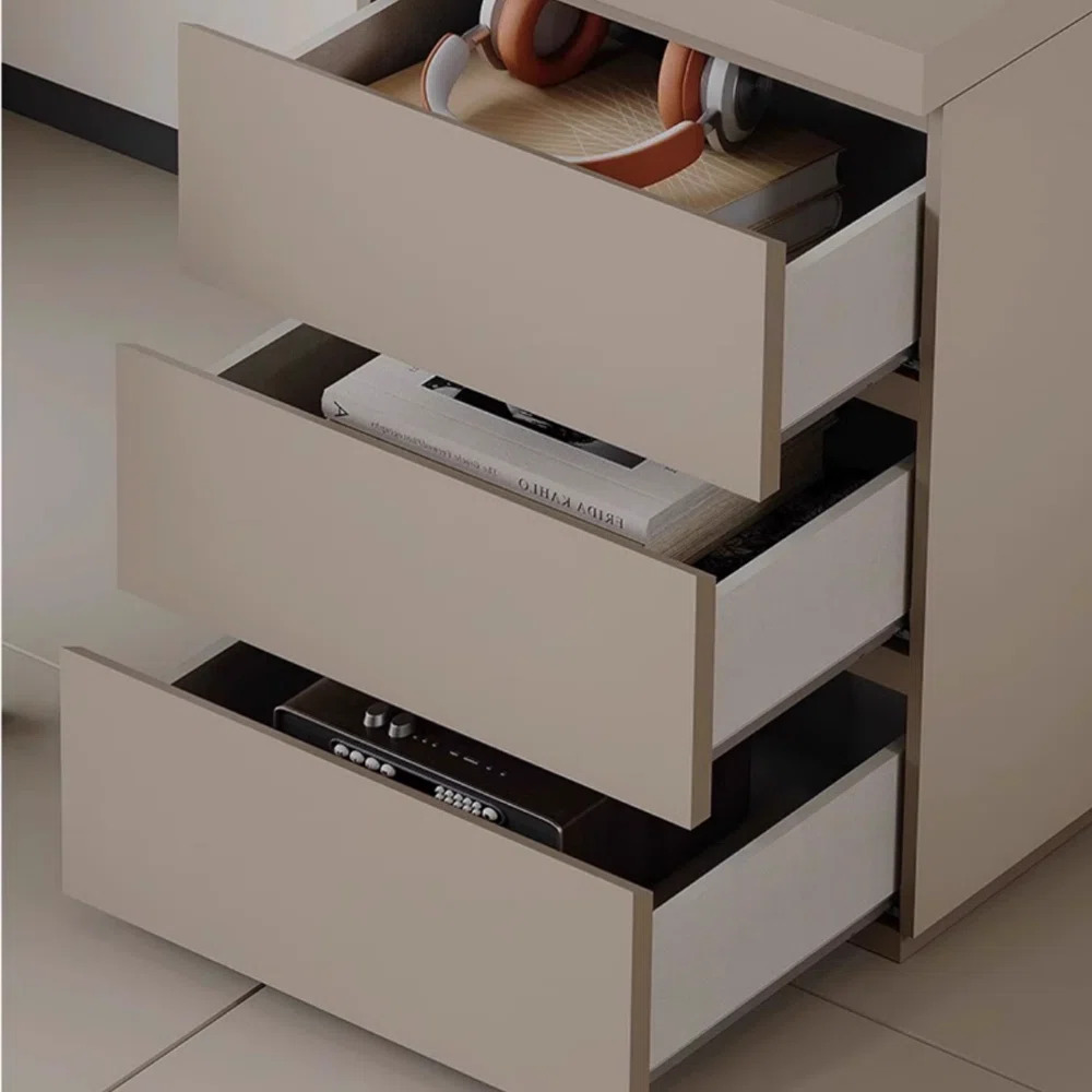 ESCRITORIO MODERNO MEDINA 3 CAJONES TAUPE RYR MUEBLES - 2