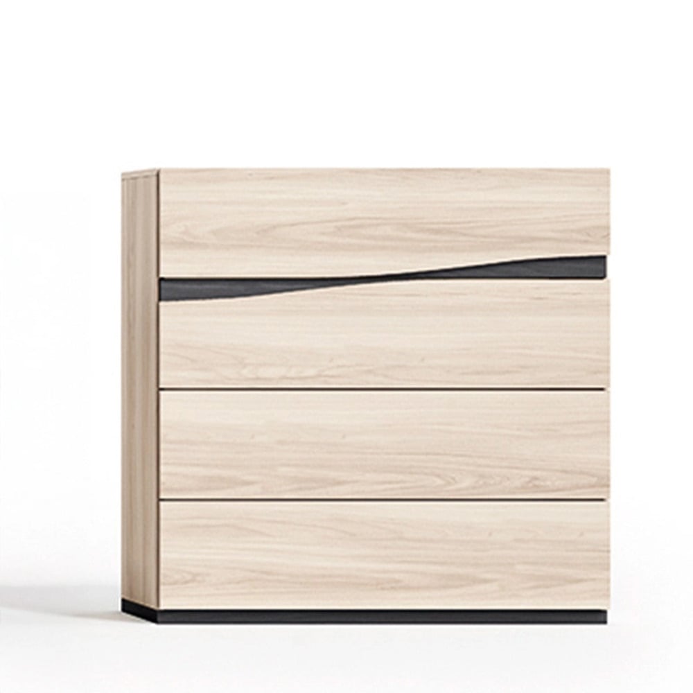 CÓMODA MODERNA HARRY 4 CAJONES DUNA Y NEGRO RYR MUEBLES - 2