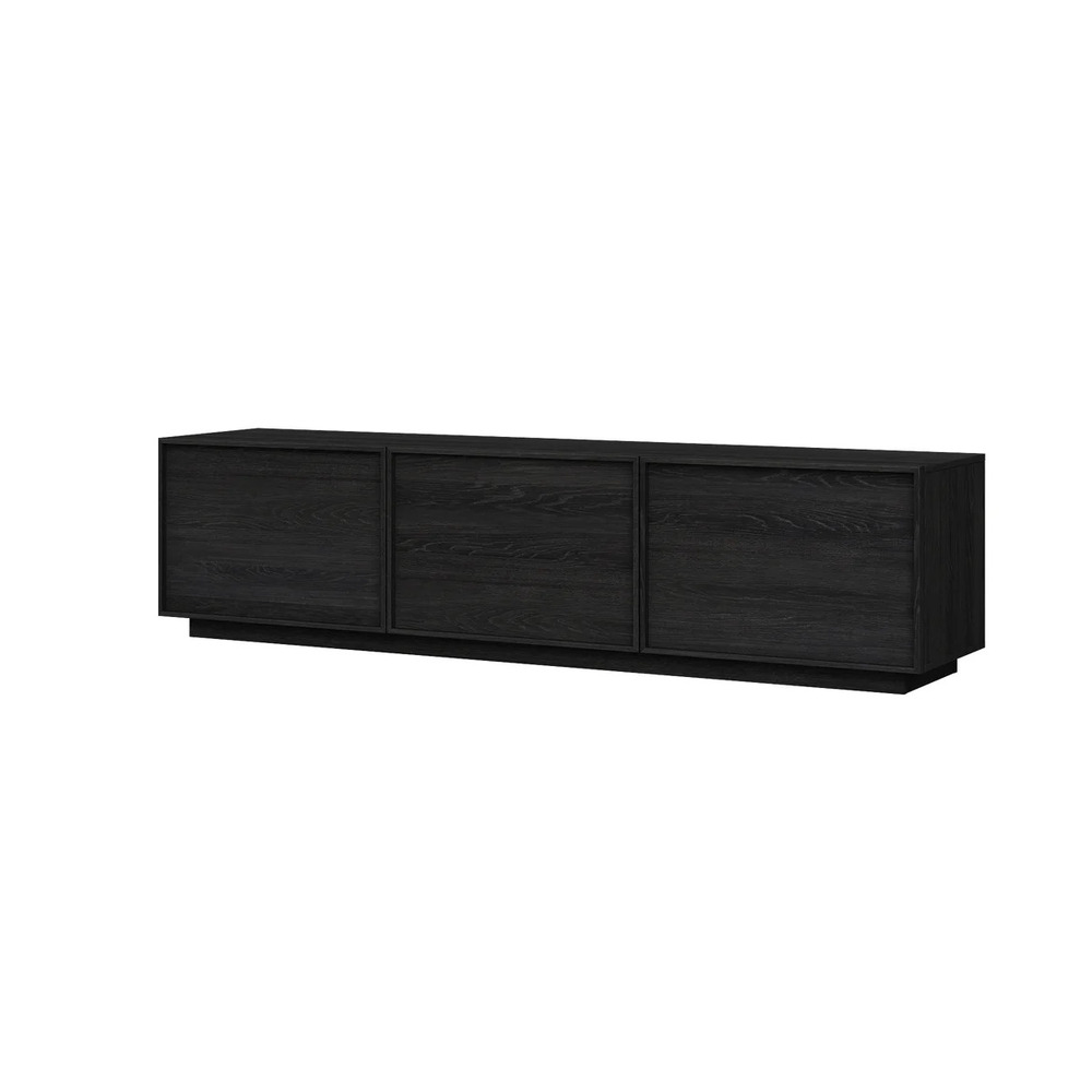 MESA DE TV MODERNA ZAVALA 3 PUERTAS NEGRO RYR MUEBLES - 4