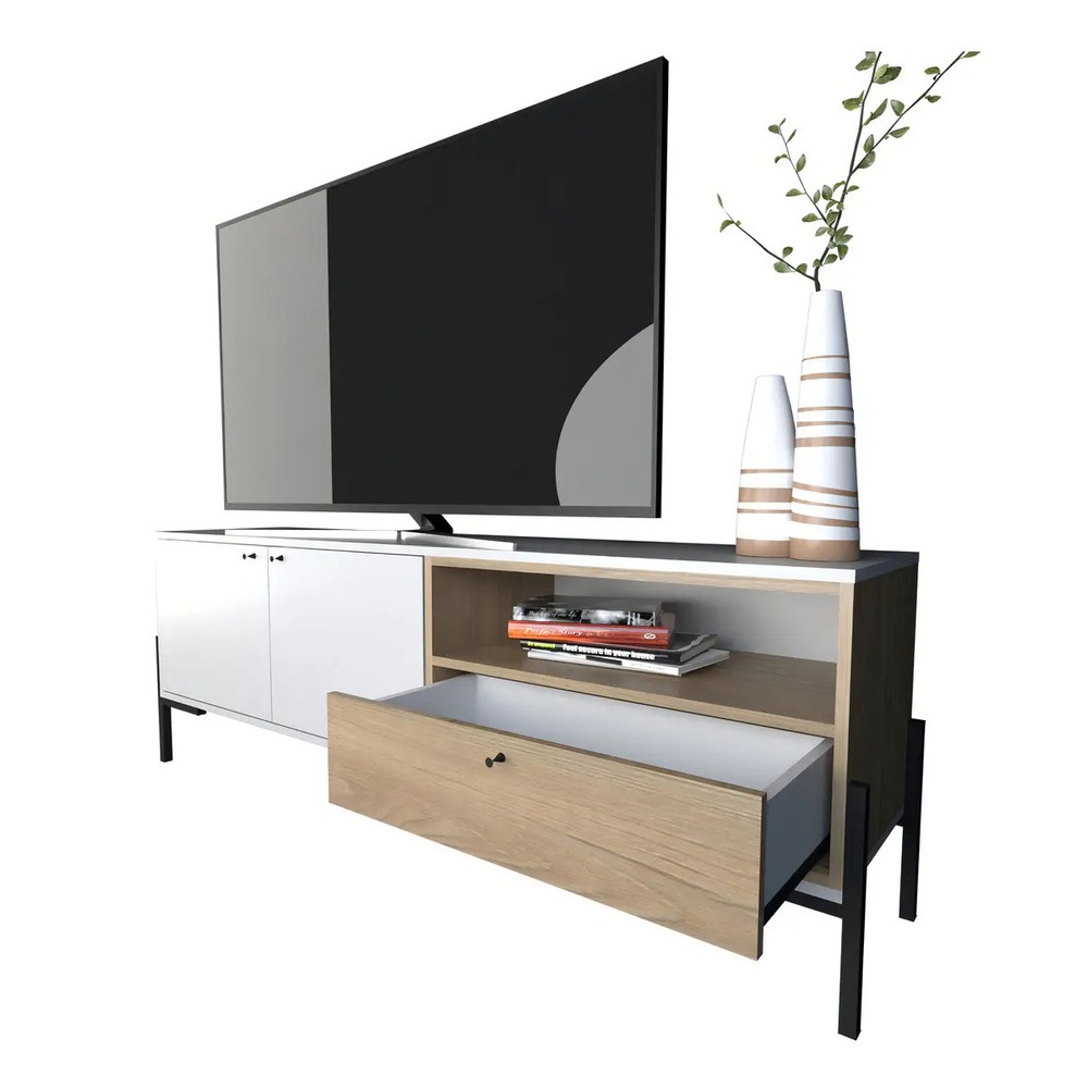 MESA DE TV MODERNA VICENTE BLANCO Y DUNA RYR MUEBLES - 3