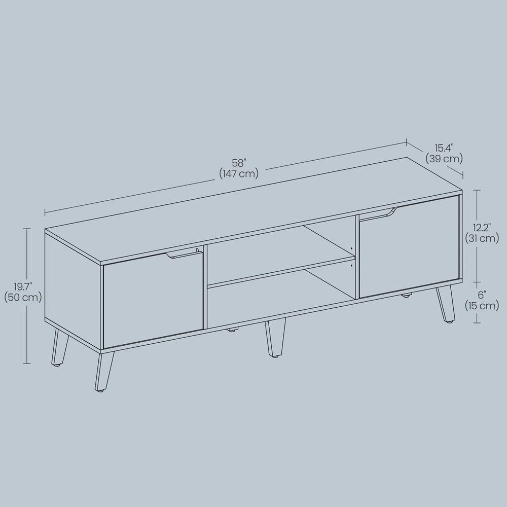 MESA DE TV MODERNA KAREN 2 PUERTAS MARRÓN RYR MUEBLES - 4