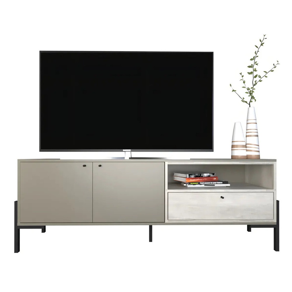 MESA DE TV MODERNA VICENTE TAUPE Y ARTIKO RYR MUEBLES - 2