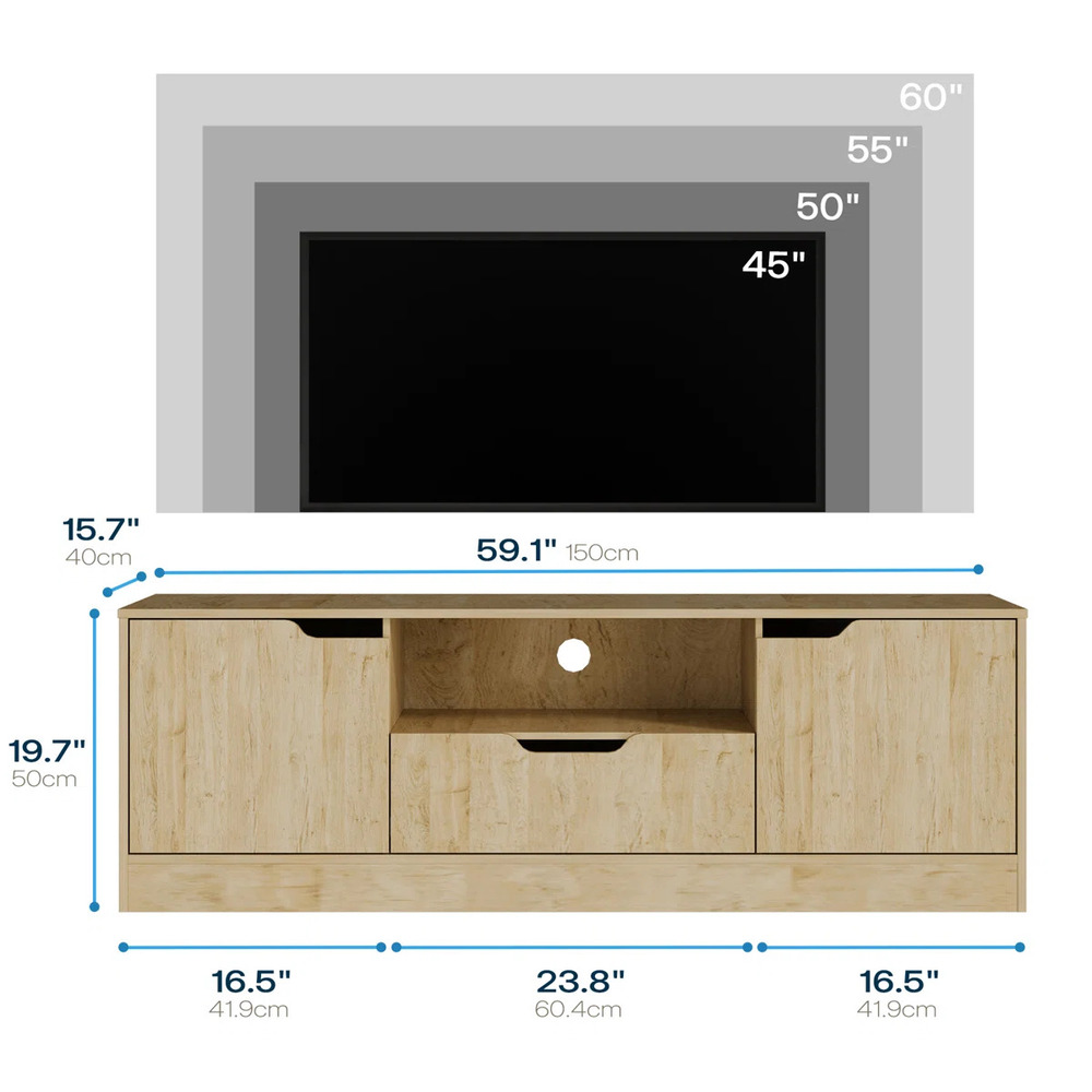 MESA DE TV MODERNA BETY 2 PUERTAS 1 CAJÓN DUNA RYR MUEBLES - 4