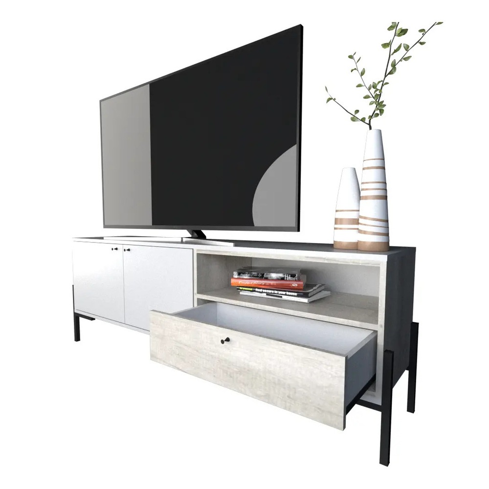 MESA DE TV MODERNA VICENTE BLANCO Y ARTIKO RYR MUEBLES - 3