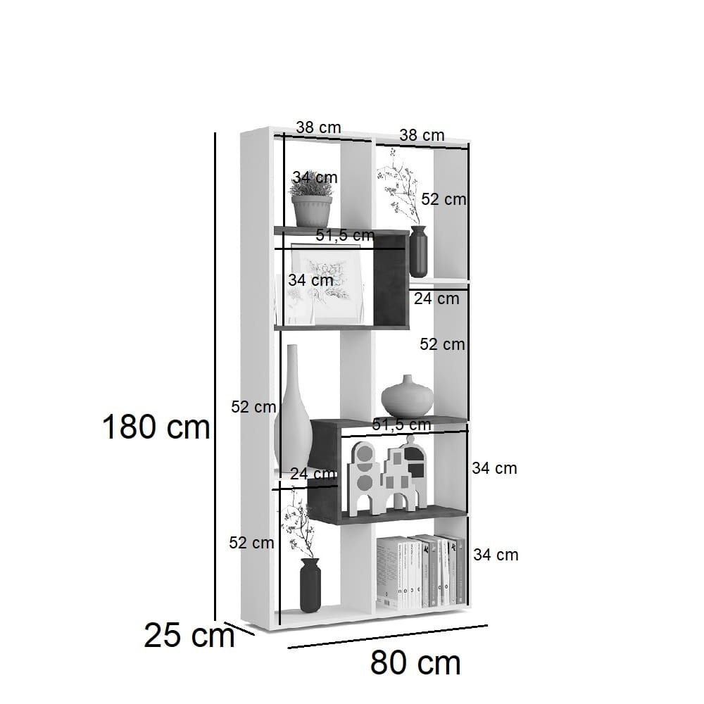 ESTANTE LIBRERO ABIERTO FRANKI VERTICAL ALTO 180 CM RYR MUEBLES - 4