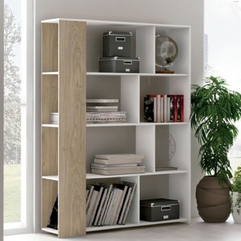 ESTANTE LIBRERO ABIERTO KATIA 4 NIVELES BLANCO Y DUNA RYR MUEBLES - 1