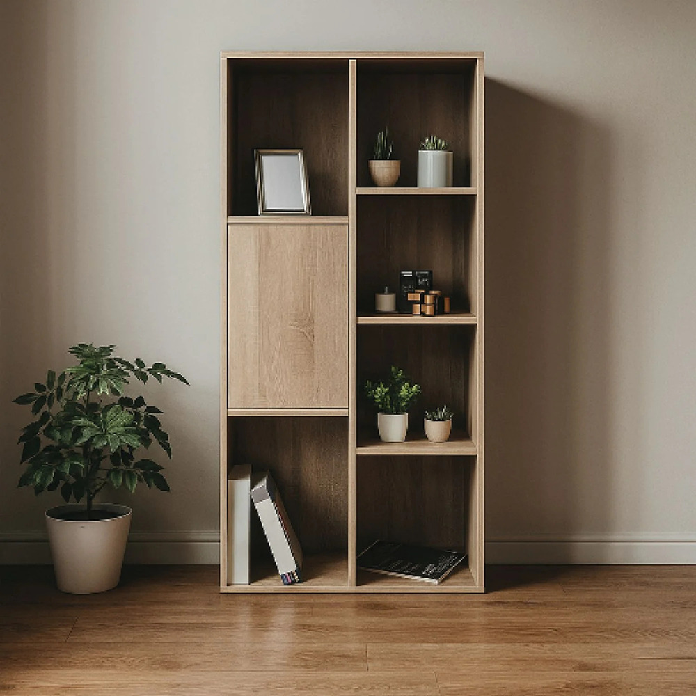 ESTANTE LIBRERO JOAQUIN 1 PUERTA ALTO 121 CM RYR MUEBLES - 1