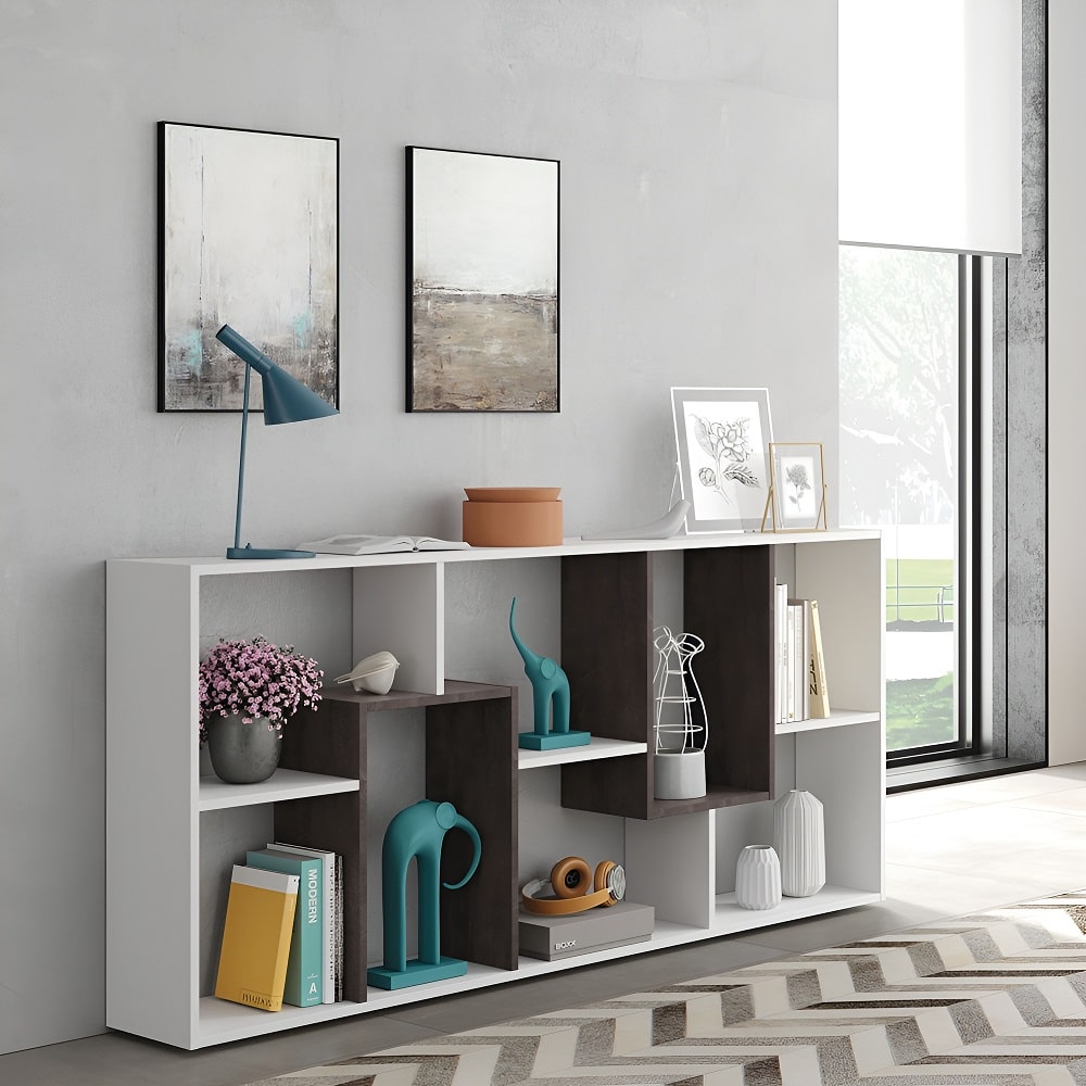 ESTANTE LIBRERO ABIERTO FRANKI HORIZONTAL ALTO 80 CM RYR MUEBLES - 1