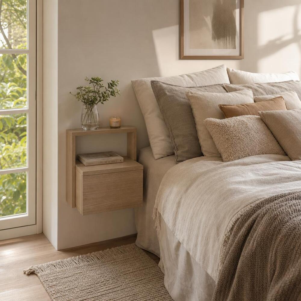 VELADOR MINIMALISTA FLOTANTE PAULA NÓRDICO ROBLE RYR MUEBLES - 1