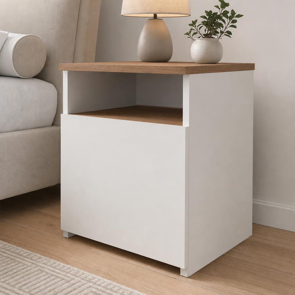 VELADOR MODERNO LUCIANA 1 PUERTA BLANCO Y DUNA RYR MUEBLES - 1