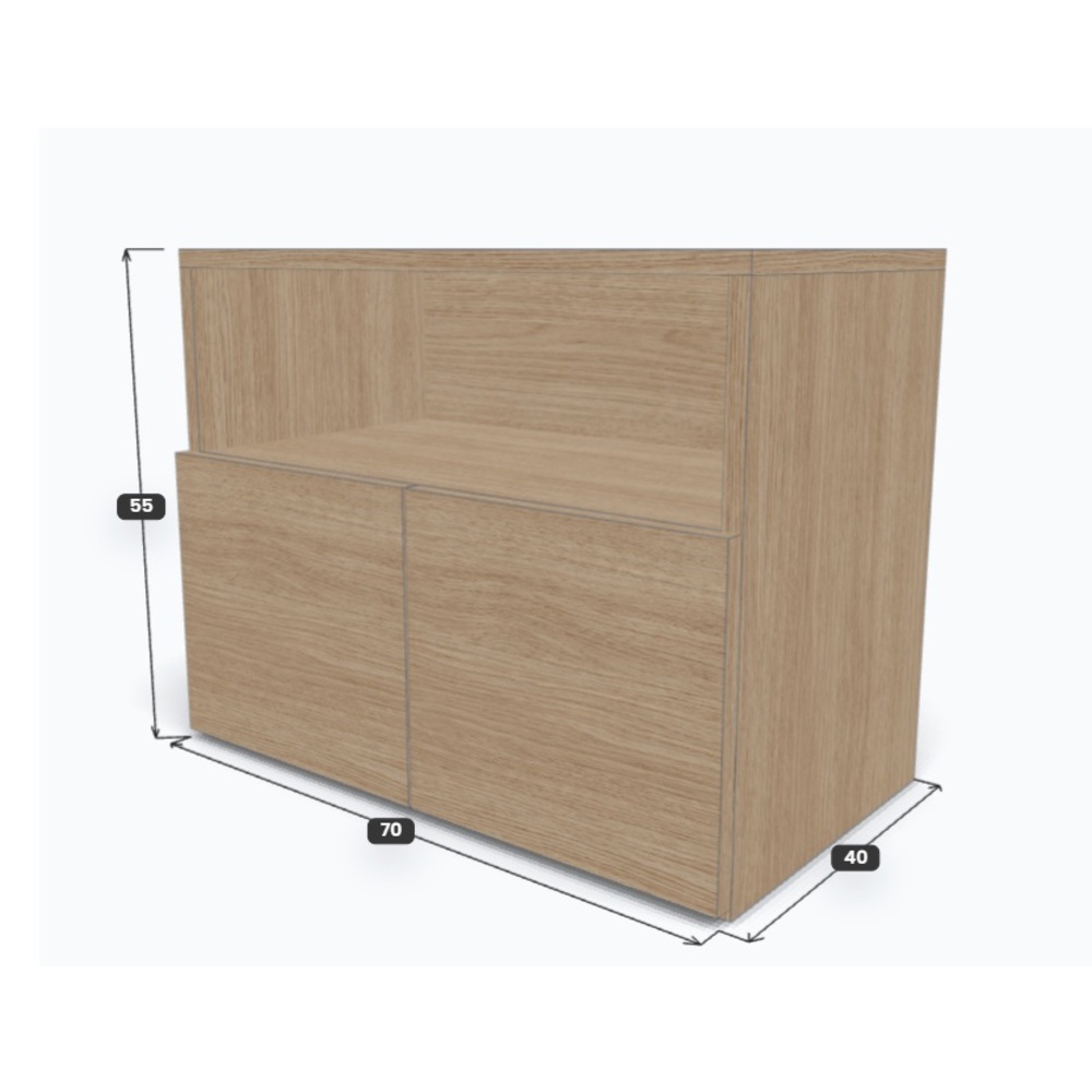 VELADOR MODERNO NÓRDICO ALLISON 2 PUERTAS ROBLE RYR MUEBLES - 2