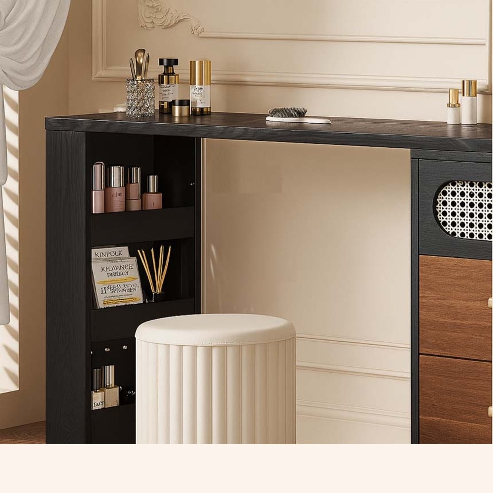 TOCADOR MODERNO TAYRA MARRÓN Y NEGRO RYR MUEBLES - 2