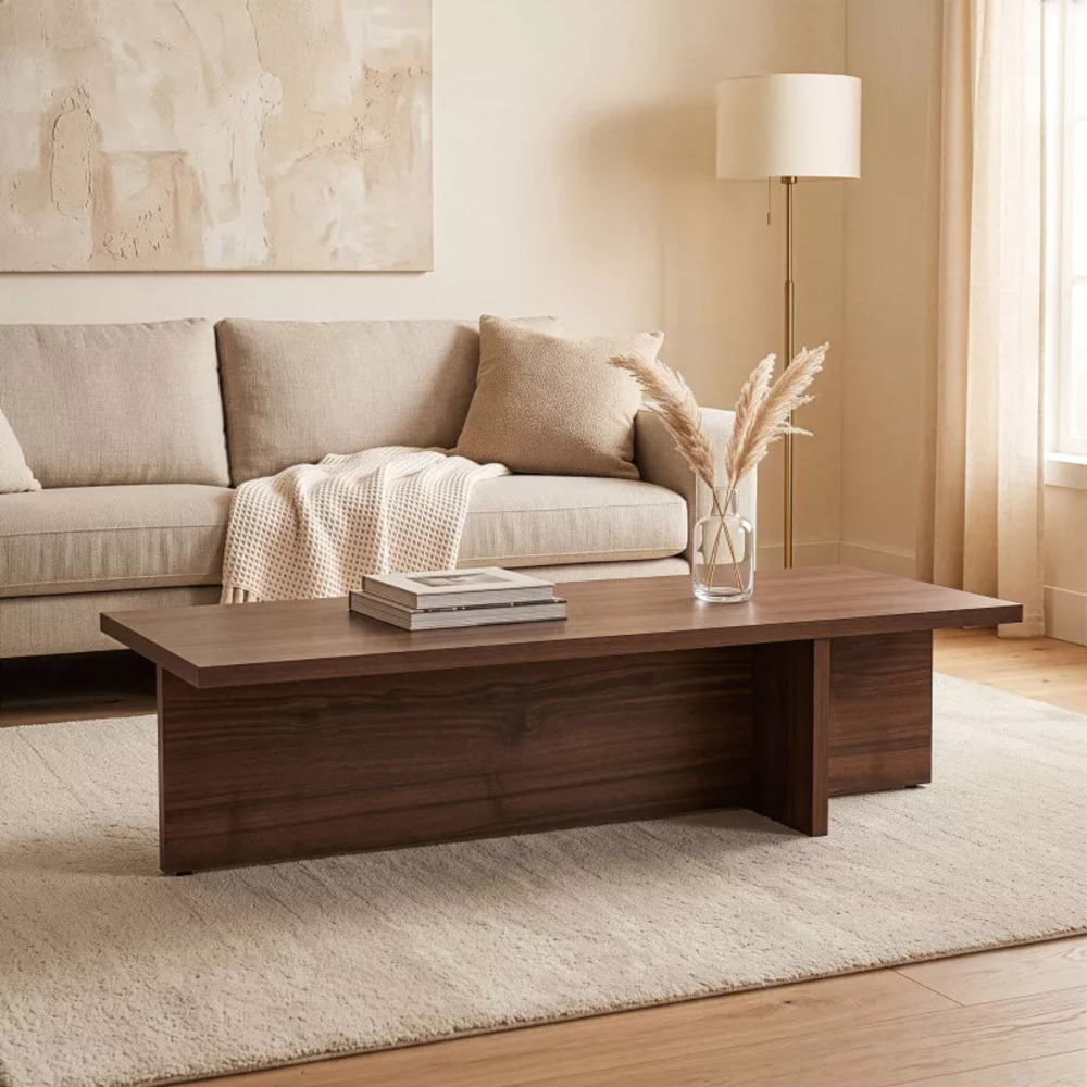 MESA DE CENTRO MODERNA HACHI MARRÓN RYR MUEBLES - 1