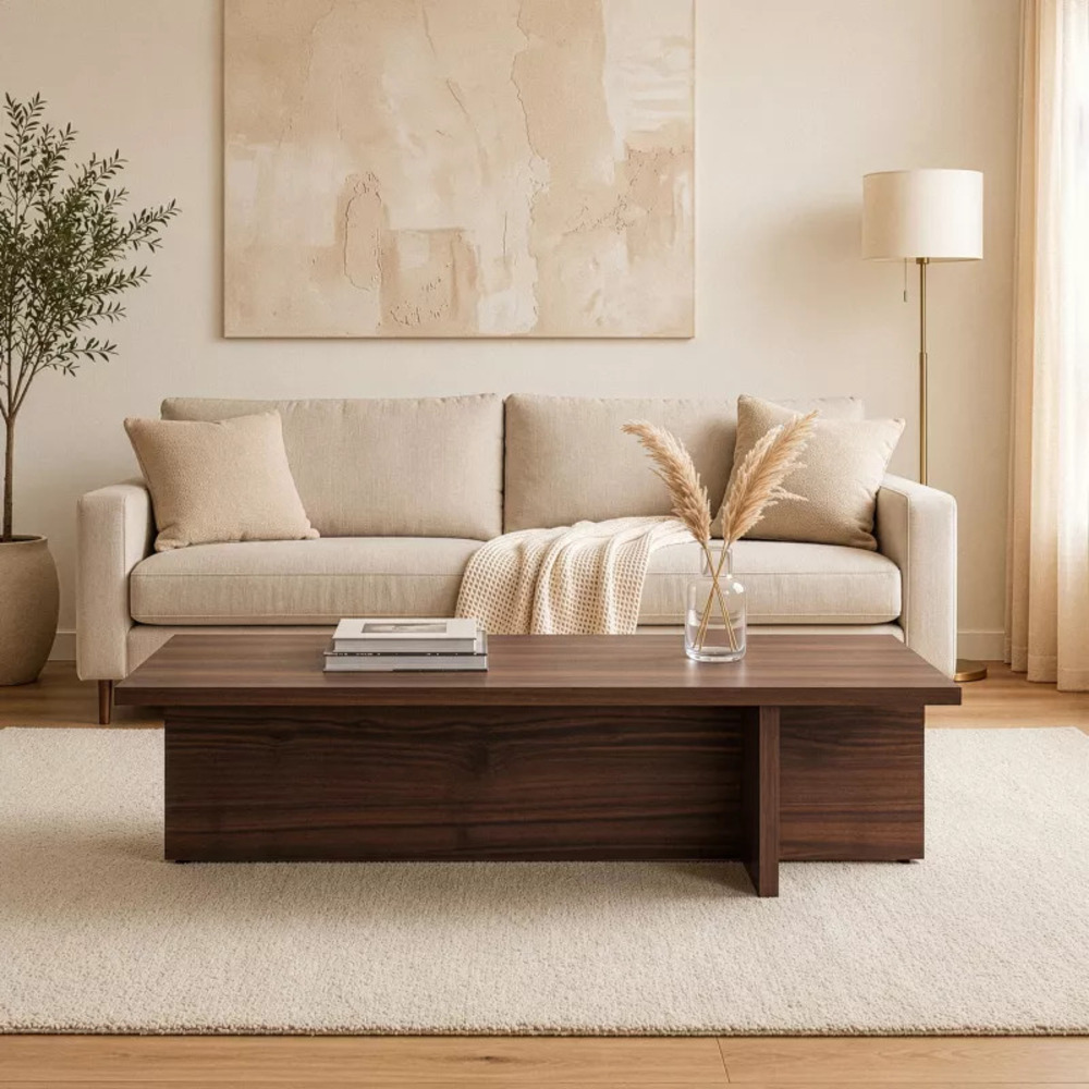 MESA DE CENTRO MODERNA HACHI MARRÓN RYR MUEBLES - 2