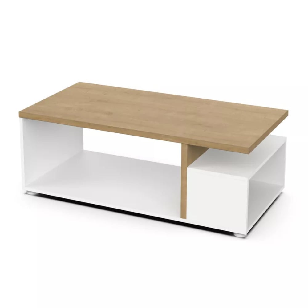 MESA DE CENTRO MODERNA LUVI BLANCO Y DUNA RYR MUEBLES - 3