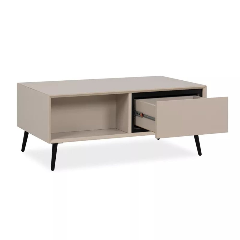 MESA DE CENTRO MODERNA ACOSTA 2 CAJONES TAUPE RYR MUEBLES - 3