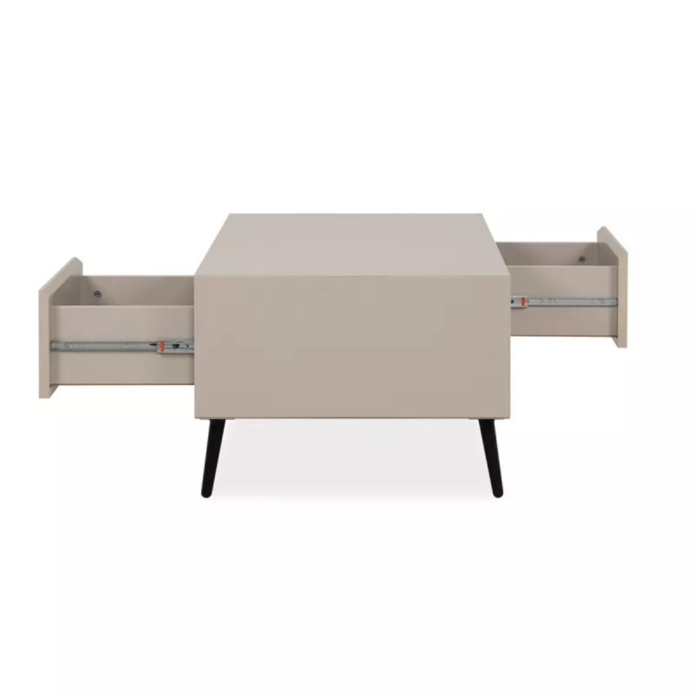 MESA DE CENTRO MODERNA ACOSTA 2 CAJONES TAUPE RYR MUEBLES - 4