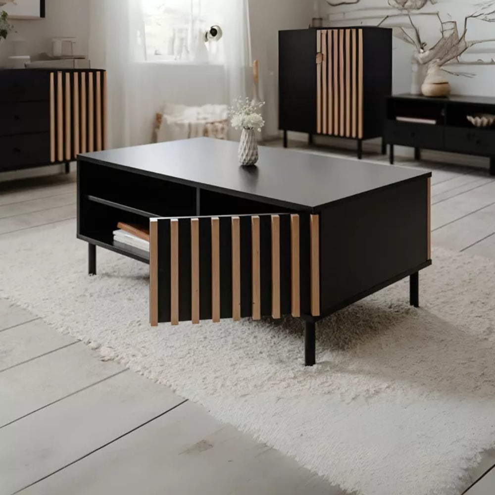 MESA DE CENTRO MODERNA MARINA NEGRO RYR MUEBLES - 2