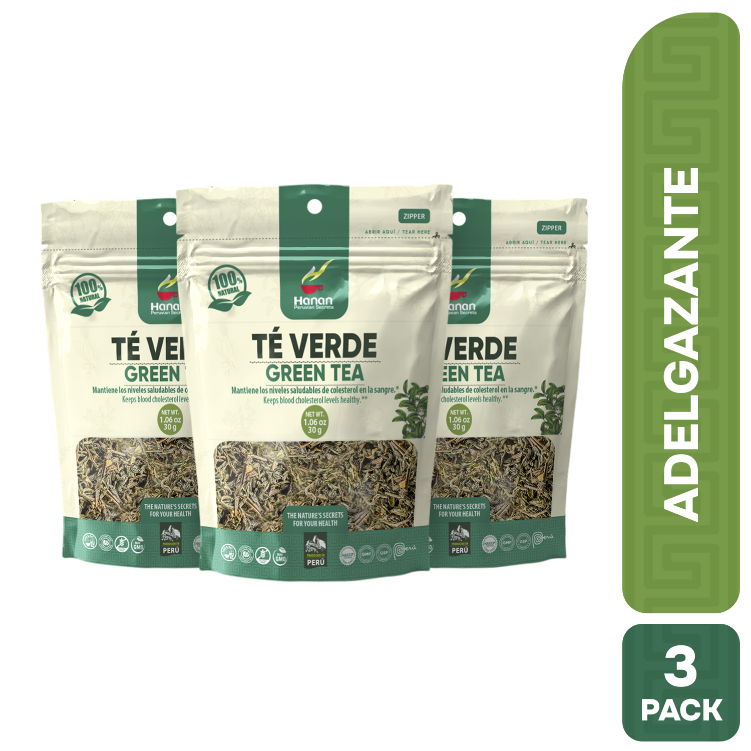 INFUSIÓN TÉ VERDE HANAN TRIPACK 30 GR - 1