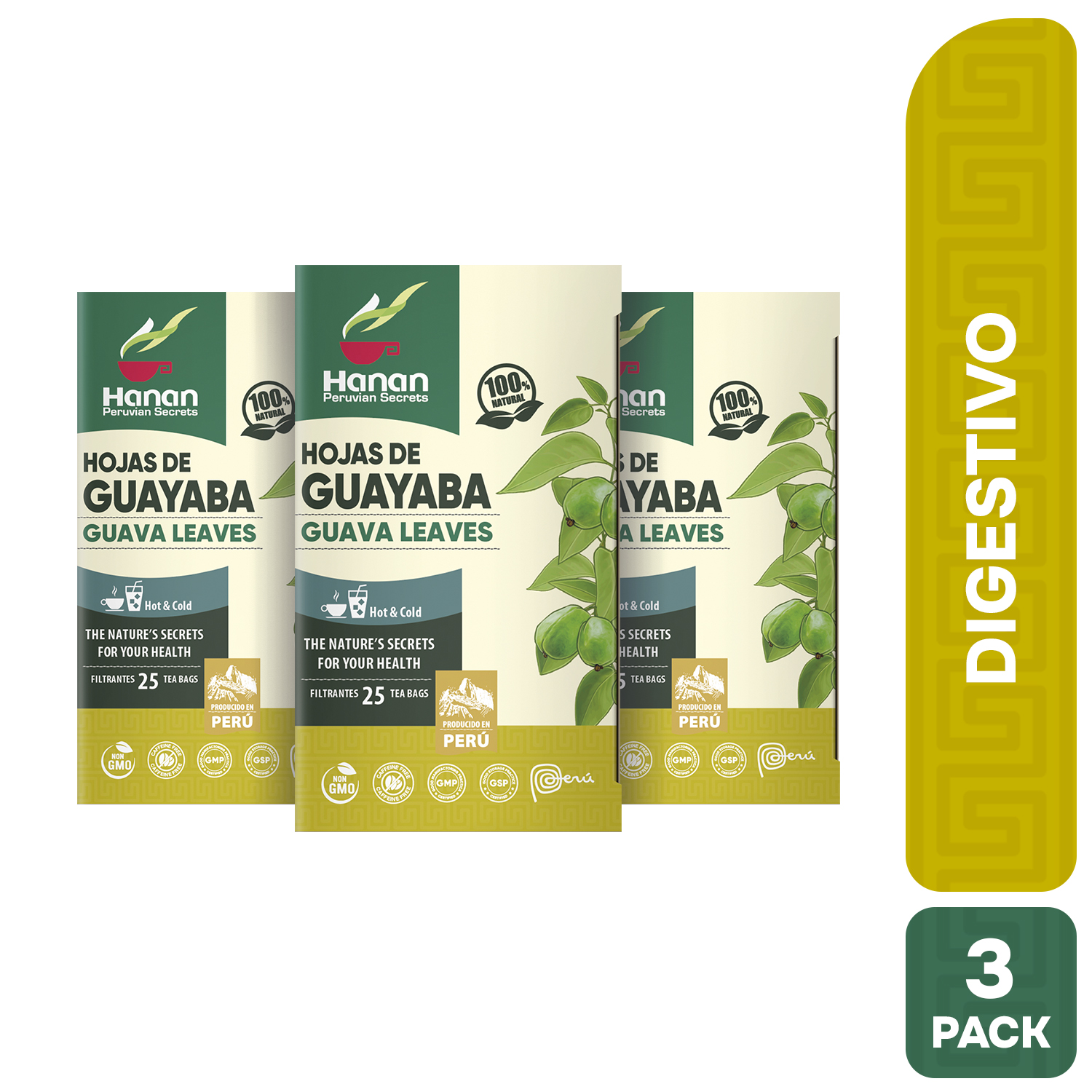 FILTRANTE HOJAS DE GUAYABA HANAN TRIPACK 25 UND - 1