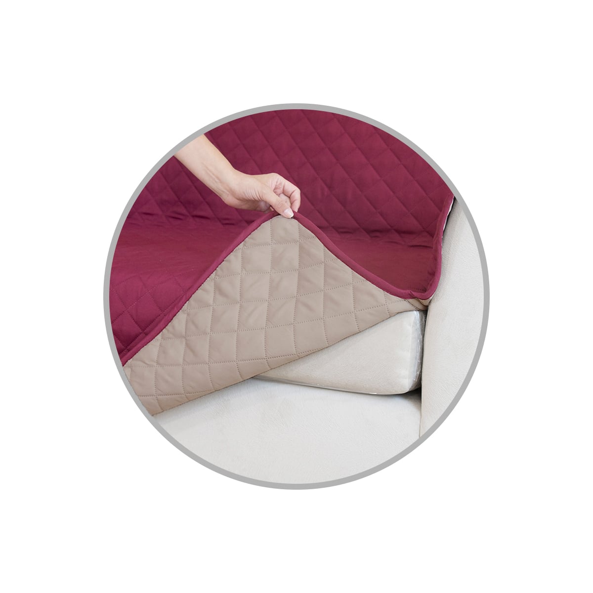 FUNDA QUALITY PRODUCTS CC103032 COUCH COVER PROTECTOR SOFA REVERSIBLE 2 CUERPOS - 2