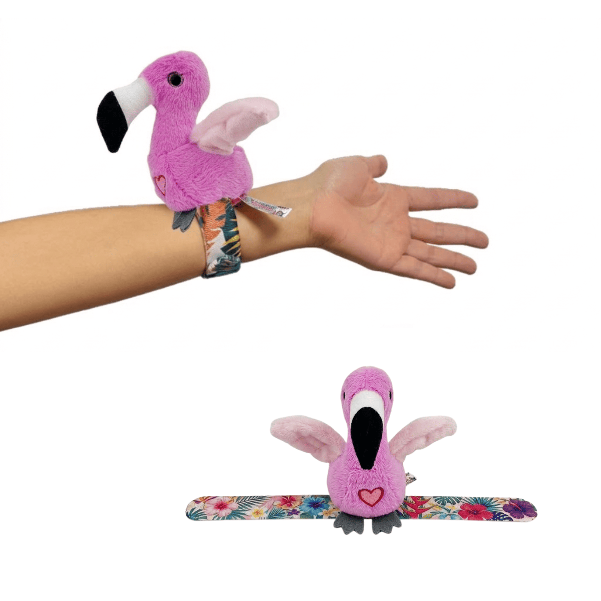 PÁJAROS INTERACTIVO CON MUÑEQUERA REPITEN ALETEAN Y CANTAN - HAPPY YAPPERS FLAMINGO - 1