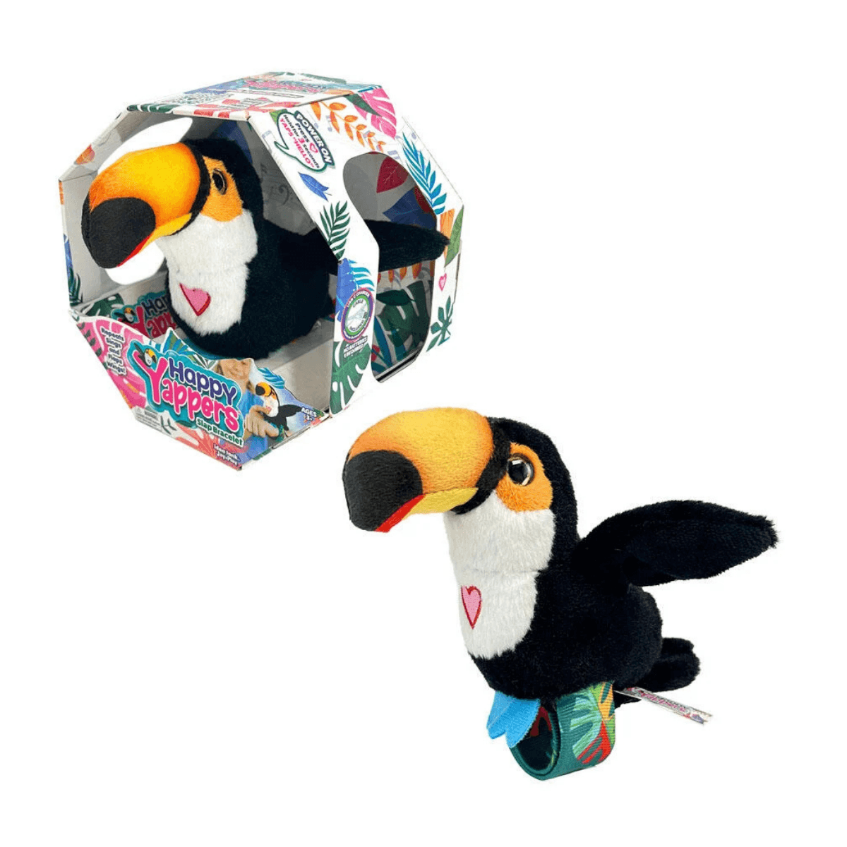PÁJAROS INTERACTIVO CON MUÑEQUERA REPITEN ALETEAN Y CANTAN - HAPPY YAPPERS TUCÁN - 4