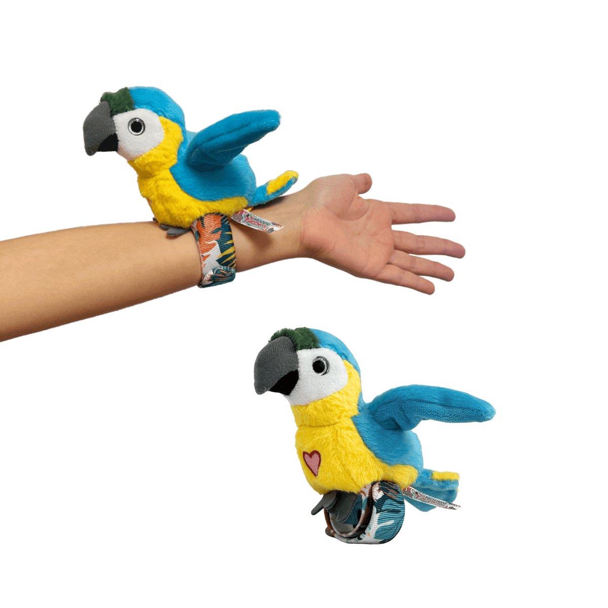 PÁJAROS INTERACTIVO CON MUÑEQUERA REPITEN ALETEAN Y CANTAN - HAPPY YAPPERS LORO AZUL - 1